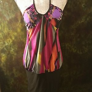 Poetry Tops - Poetry Abstract Multicolored Halter Tunic/Dress Poetry Tops - Poetry Abstract Multicolored Halter Tunic/Dress